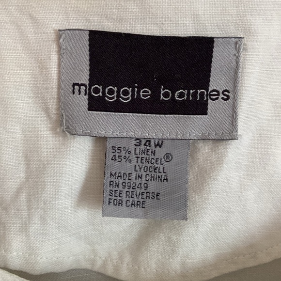 Nantucket vibes! Maggie Barnes Linen Blend Full Button Up Tunic, Size 34W - Picture 3 of 17